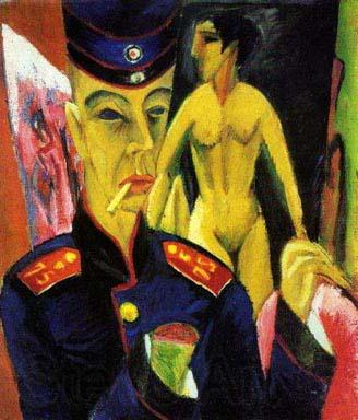 Ernst Ludwig Kirchner Self Portrait as a Soldier Norge oil painting art